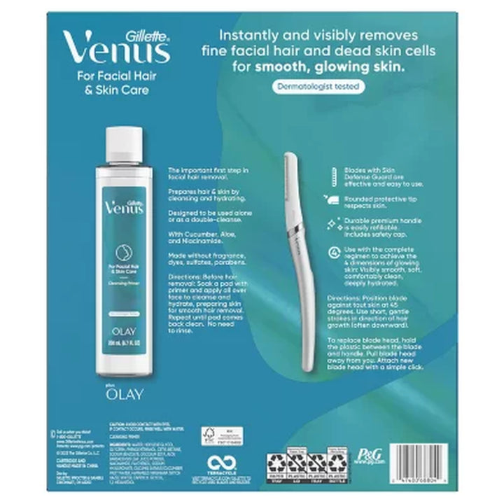 Venus Dermaplane Tool for Facial Hair and Skincare Kit for Women