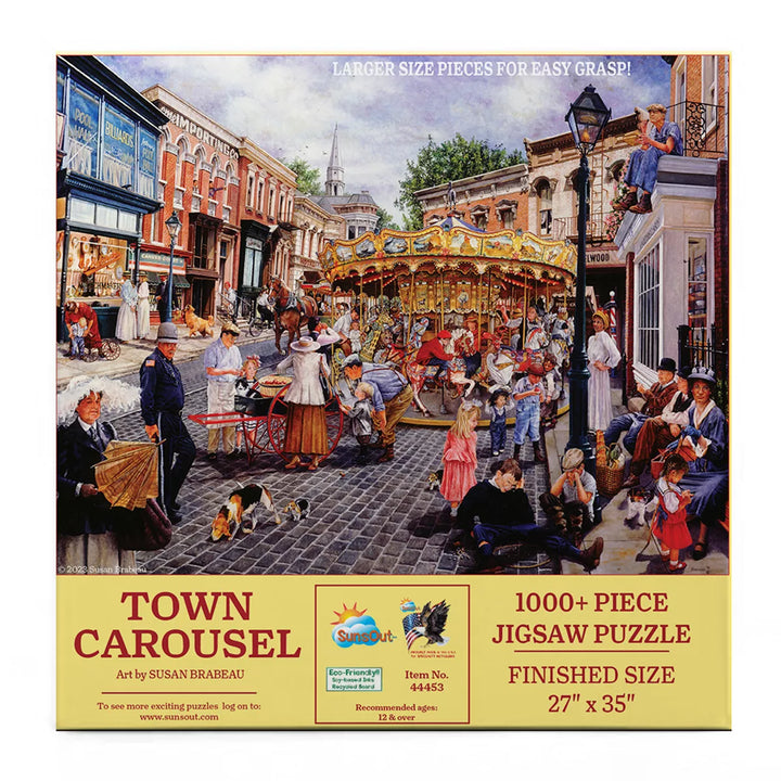 Sunsout Town Carousel 1000 Pc Large Piece Jigsaw Puzzle 44453