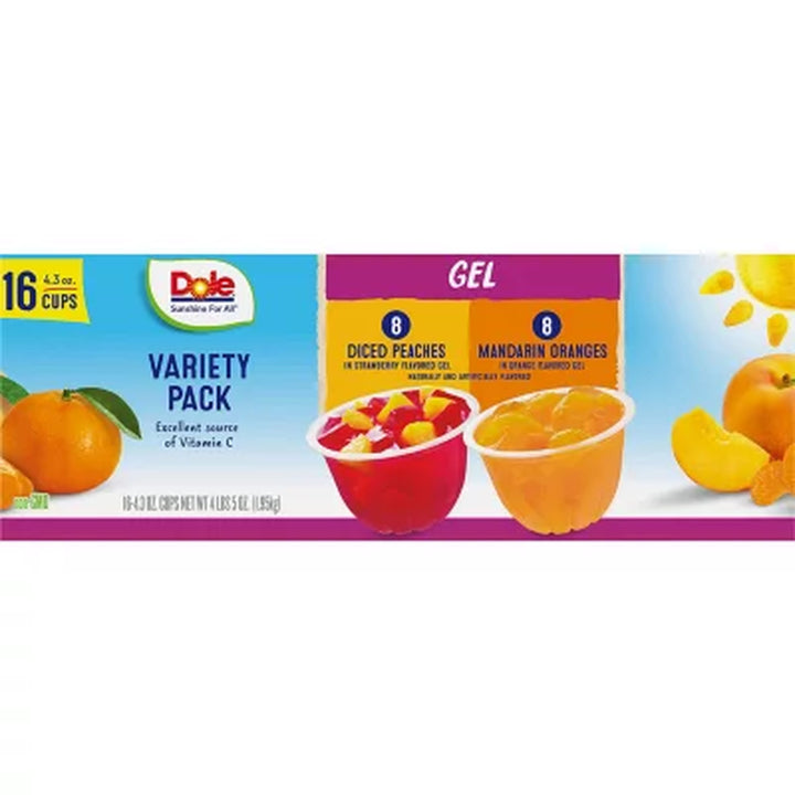 Dole Fruit Bowls in Gel Variety Pack 4.3Oz., 16Pk.