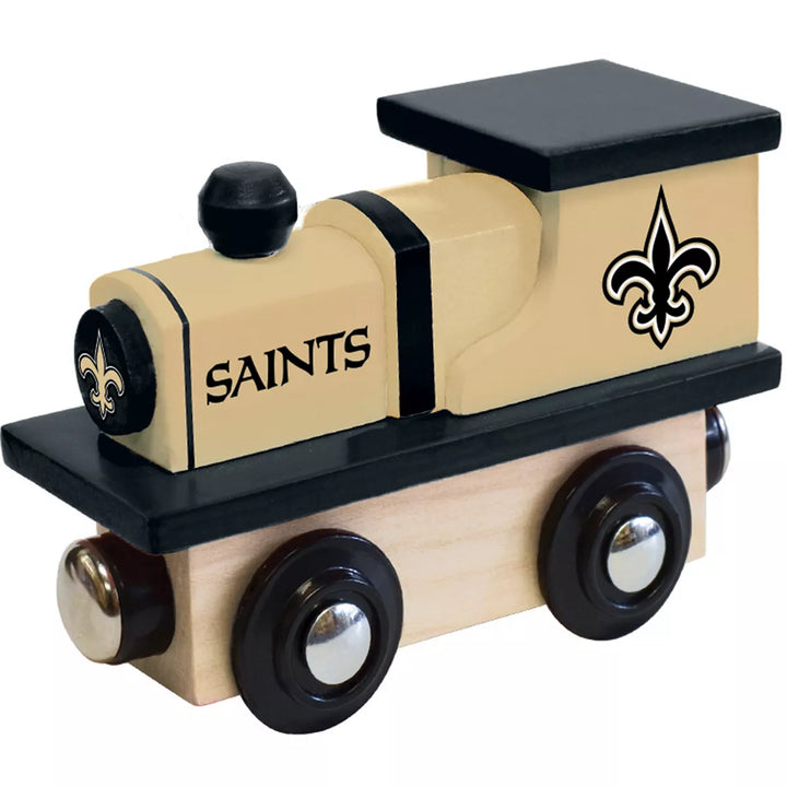 Masterpieces Officially Licensed NFL New Orleans Saints Wooden Toy Train Engine for Kids.