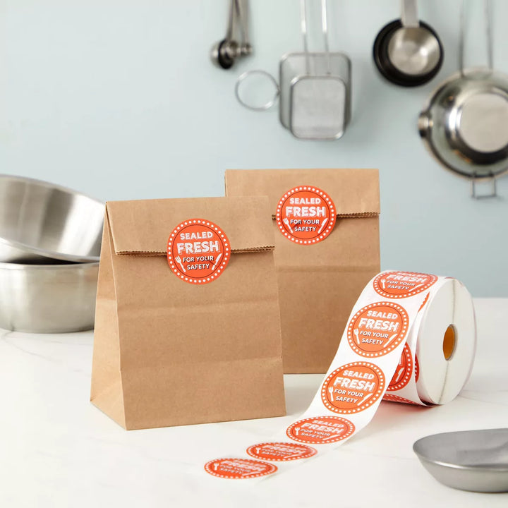 Stockroom plus 1000 Pieces Tamper Evident Labels for Food Delivery, Sealed Fresh for Your Safety Stickers, 2 In