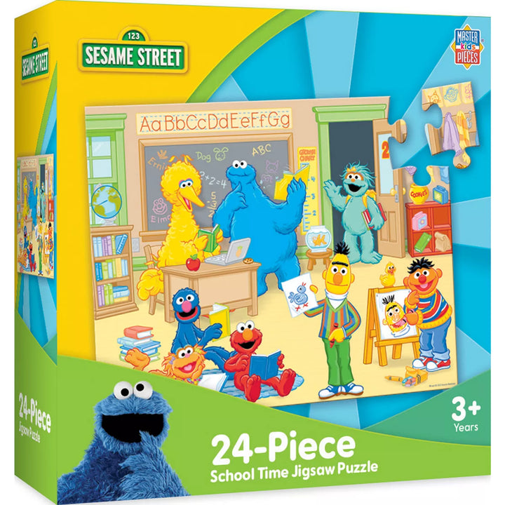 Masterpieces 24 Piece Jigsaw Puzzle for Kids - Sesame Street School Time.