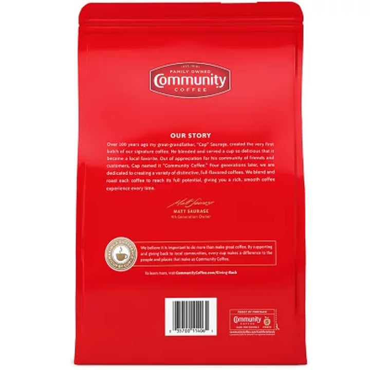 Community Coffee Ground Medium-Dark Roast, Coffee and Chicory 46 Oz.