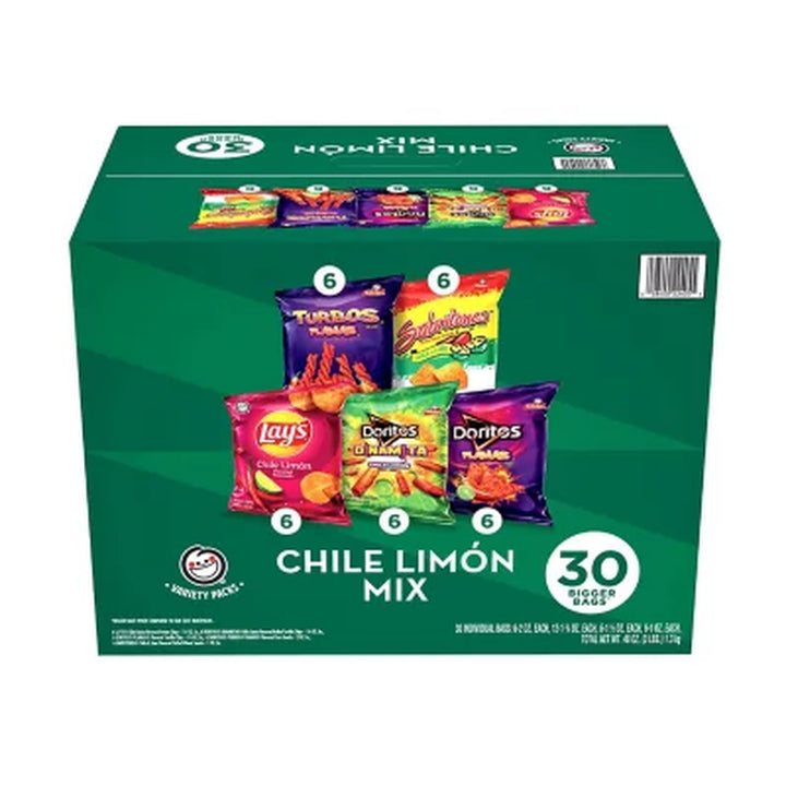 Sabritas Chile Limon Mix Variety Pack Snacks 30 Ct.