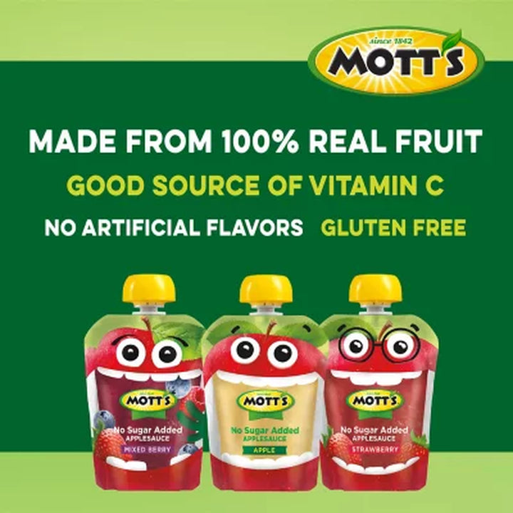 Mott'S Apple Sauce No Sugar Added Variety Pack, 3.2 Oz., 32 Pk.