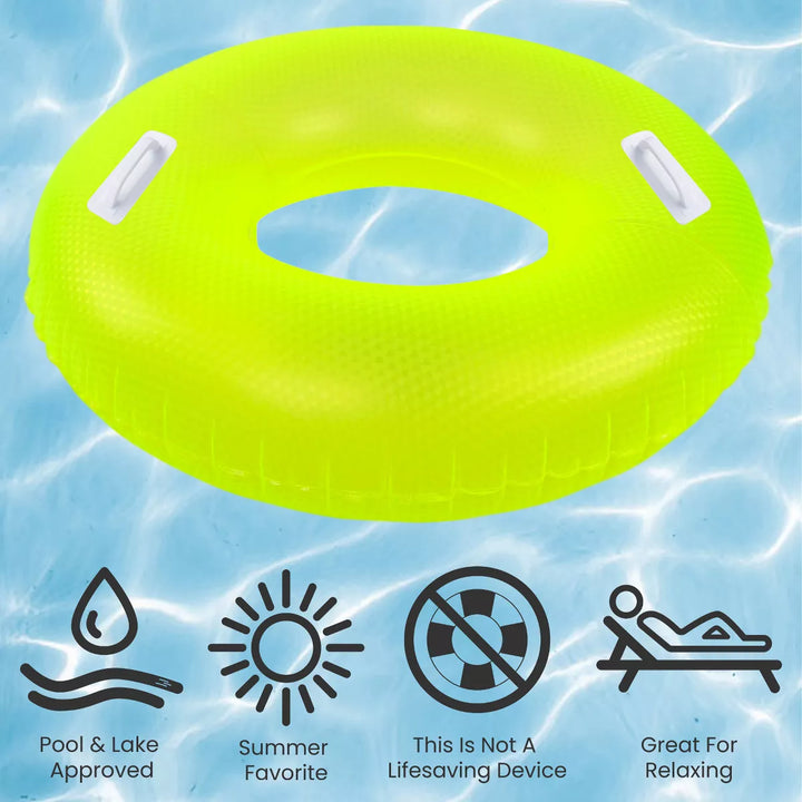 Northlight 42" Yellow Sparkle Inflatable Swimming Pool Tube Ring Float