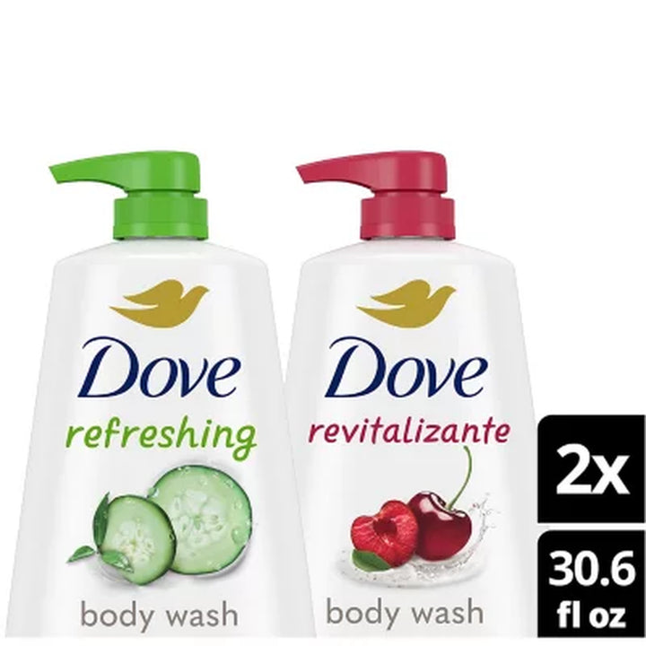 Dove Refreshing Body Wash, Cucumber Green Tea and Cherry Chia Milk, 30.6 Oz., 2 Pk.