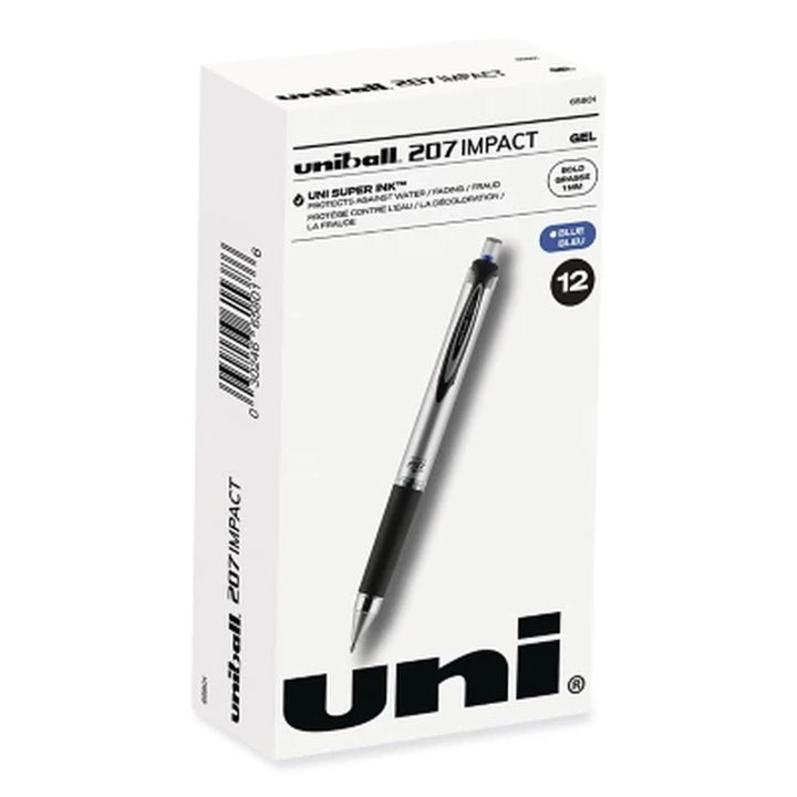 Uni-Ball 207 Impact Roller Ball Gel Stick Pens, Select Ink Color (Bold) - Dozen