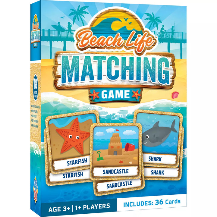 Masterpieces Officially Licensed Beach Life Matching Game for Kids and Families.