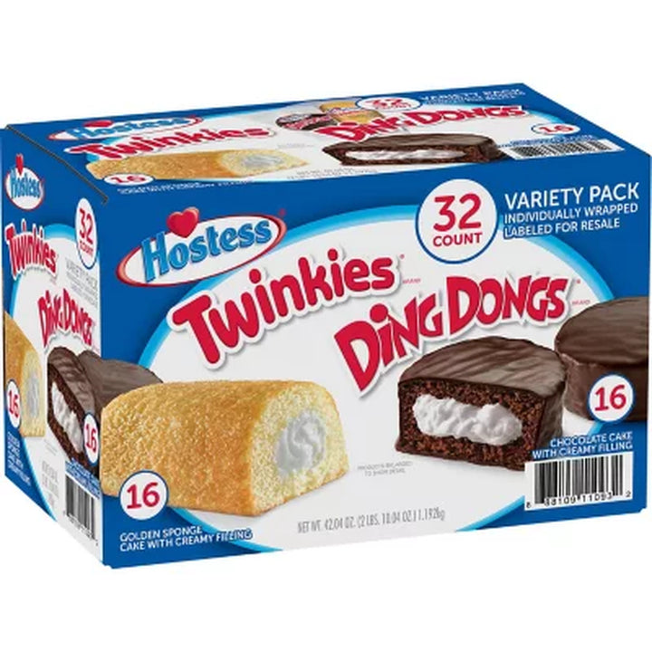 Hostess Twinkies & Ding Dongs Variety Pack (1.31 Oz., 32 Pk.)