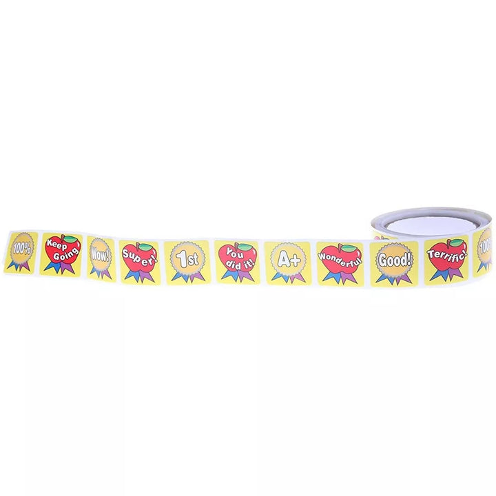 Juvale 6 Rolls Teacher Reward Stickers for Students, Motivational Sticker Roll Set, 1260 Count