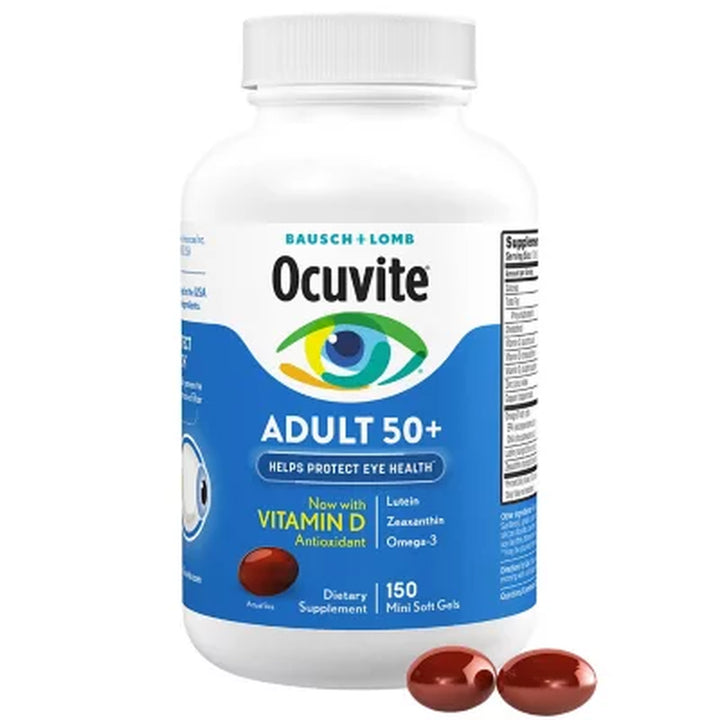 Bausch + Lomb Ocuvite Adult 50+ Eye Supplement Mini Softgels 150 Ct.