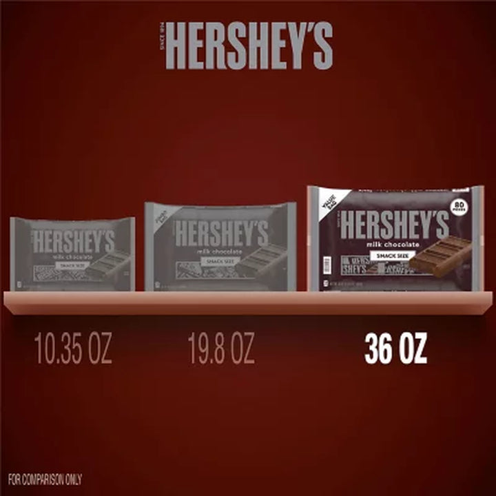 HERSHEY'S Milk Chocolate Bars, Snack Size, 80 Pcs.