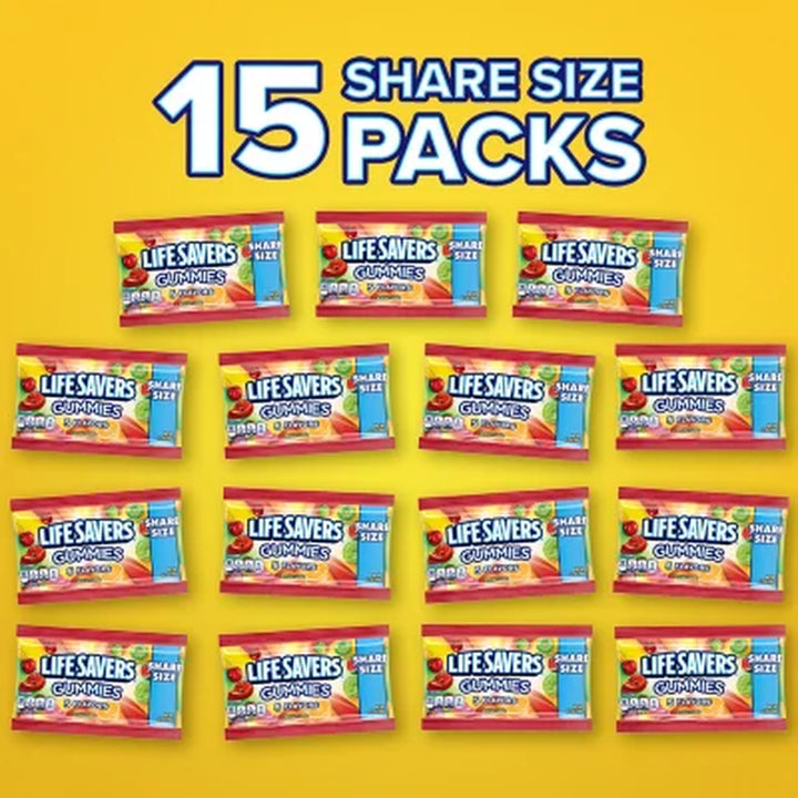 Life Savers Gummy Candy, Share Size, 4.2 Oz., 15 Pk.