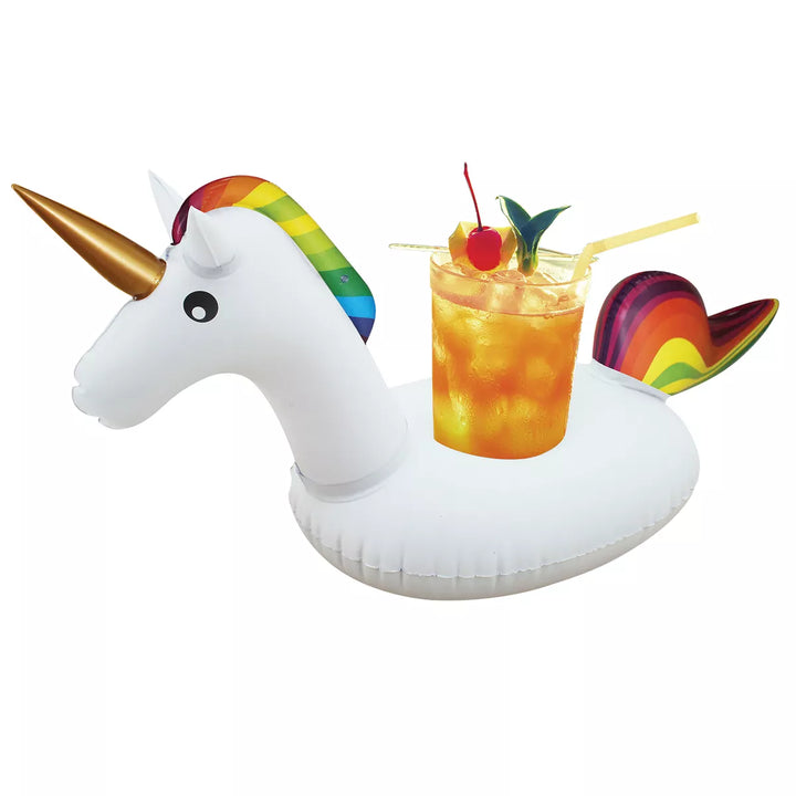 Northlight 16" Inflatable Unicorn Swimming Pool Floating Drink Holder