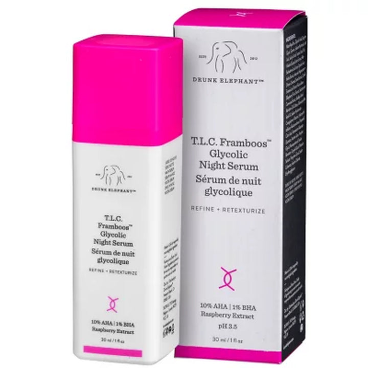 Drunk Elephant T.L.C. Framboos Glycolic Night Serum, 1 Oz.