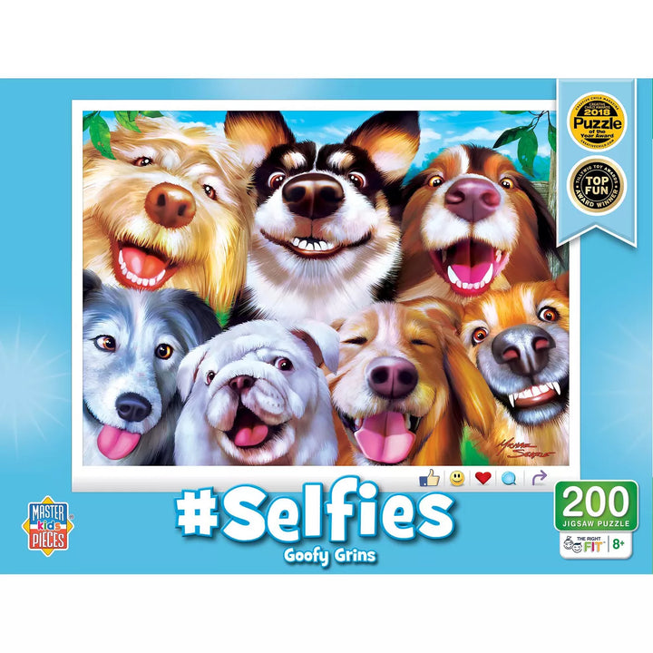 Masterpieces 200 Piece Jigsaw Puzzle for Kids - Goofy Grins - 14"X19".