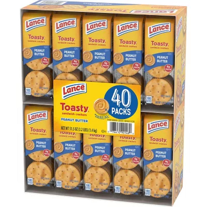 Lance Toasty Peanut Butter Sandwich Crackers 1.29 Oz., 40 Pk.