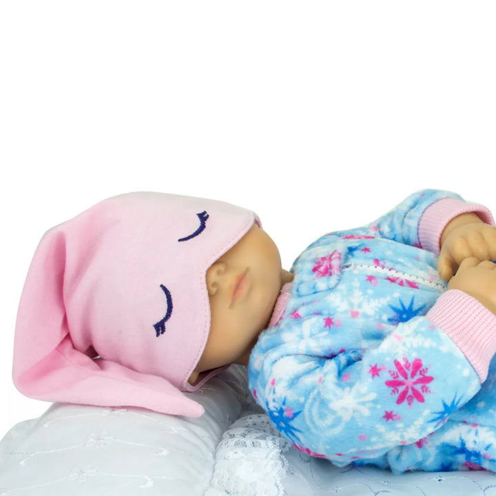 Sophia’S 2 Piece Winter-Print Fleece Sleeper Outfit with Hat Set for 15'' Dolls, Blue/Pink