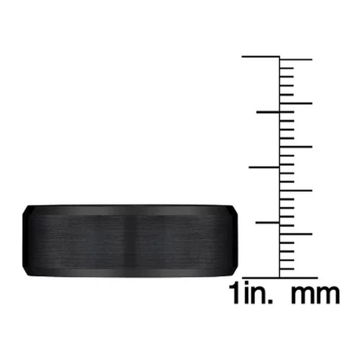 Men'S 8Mm Black Tungsten Band with Satin Finish