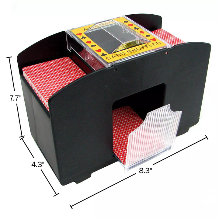 Trademark Poker Automatic Card Shuffler – Battery-Operated 4-Deck Playing Card Dispenser - Black