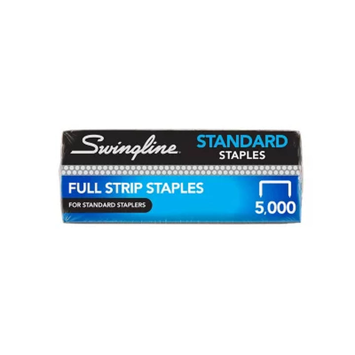 Swingline Standard Staples, 1/4" Length, 210 per Strip, 5,000/Box, 5 Boxes