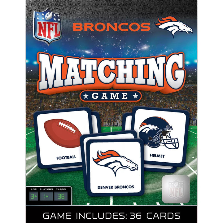 Masterpieces Officially Licensed NFL Denver Broncos Matching Game for Kids and Families.