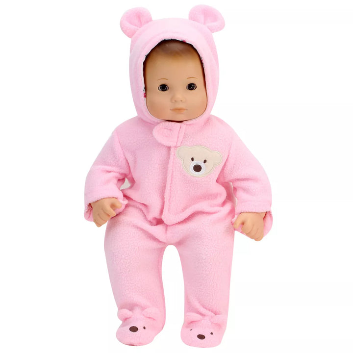 Sophia'S - 15" Doll - Fleece Bear Hooded Snowsuit - Light Pink