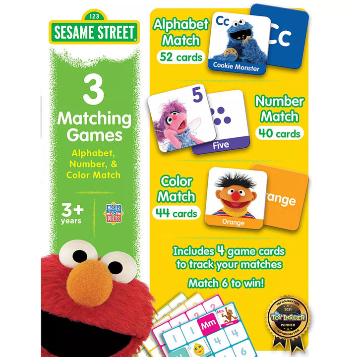 Masterpieces Kids Games - Sesame Street Set of 3 Matching Games.