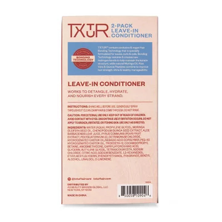TXTUR Bond Repair Shampoo & Conditioner Kit with Detangling Comb, 32 Fl. Oz., 3 Pk.
