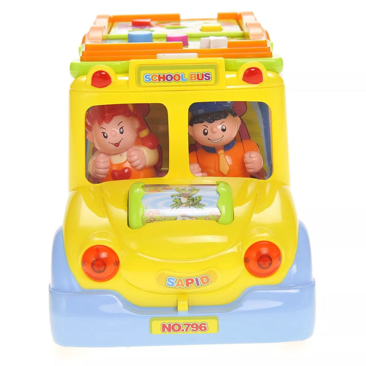 Insten Learning School Bus Toy with Flashing Lights & Sounds for Toddlers Education