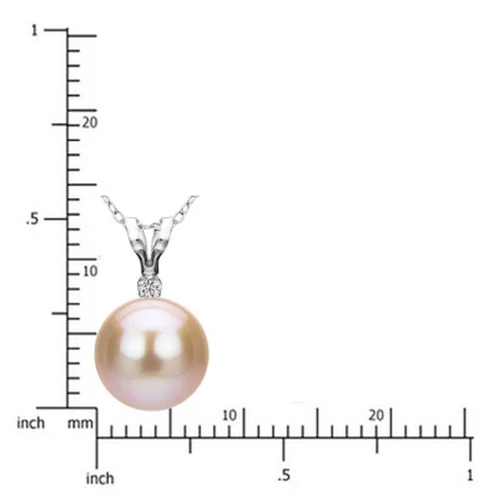 7-7.5MM Freshwater Pearl and Diamond Pendant and Earring Set