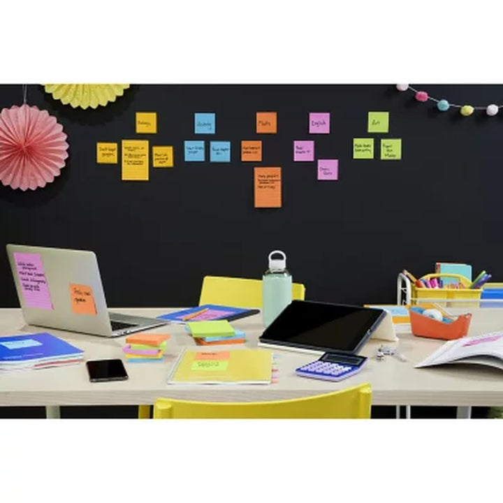 Post-It Super Sticky Notes, 3 In. X 3 In., Energy Boost Collection, 14 Pads/Pack