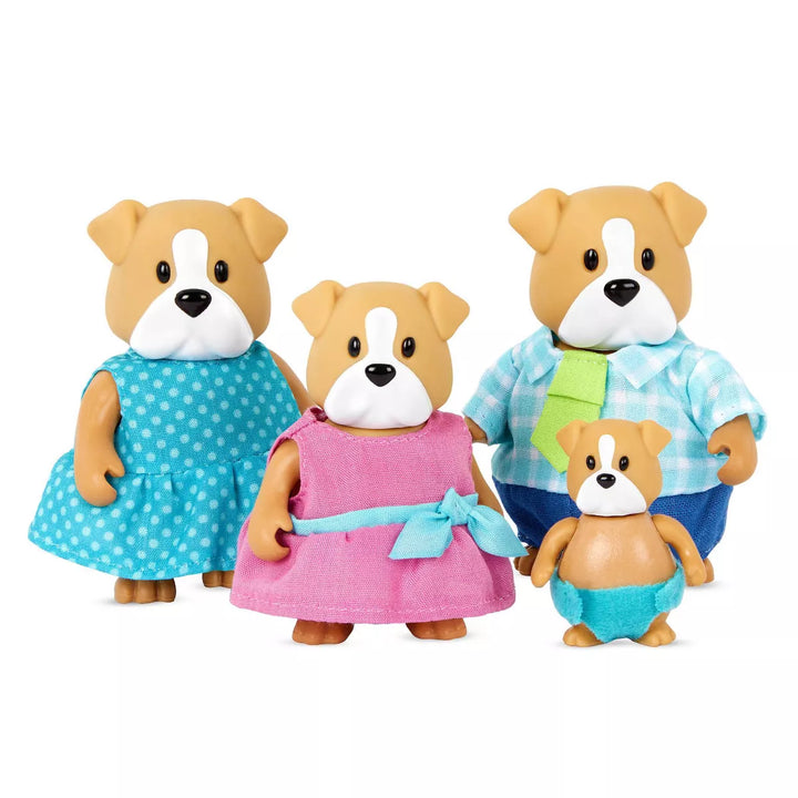 Li'L Woodzeez Woofington Bulldog Family Miniature Animal Figurine Set