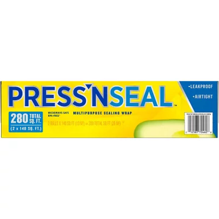 Glad Press'N Seal Plastic Food Wrap 140 Sq. Ft./Roll, 2 Rolls