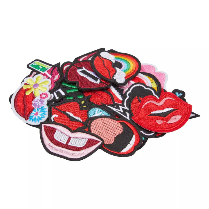 Bright Creations 20 Pieces Iron on Red Lip Patches for Clothing