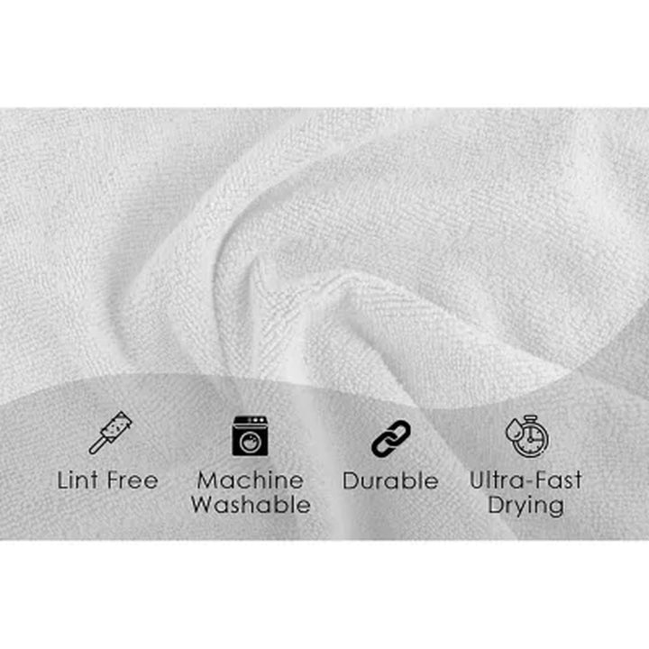 Hometex Microfiber Detail Towels, White 15" X 18"