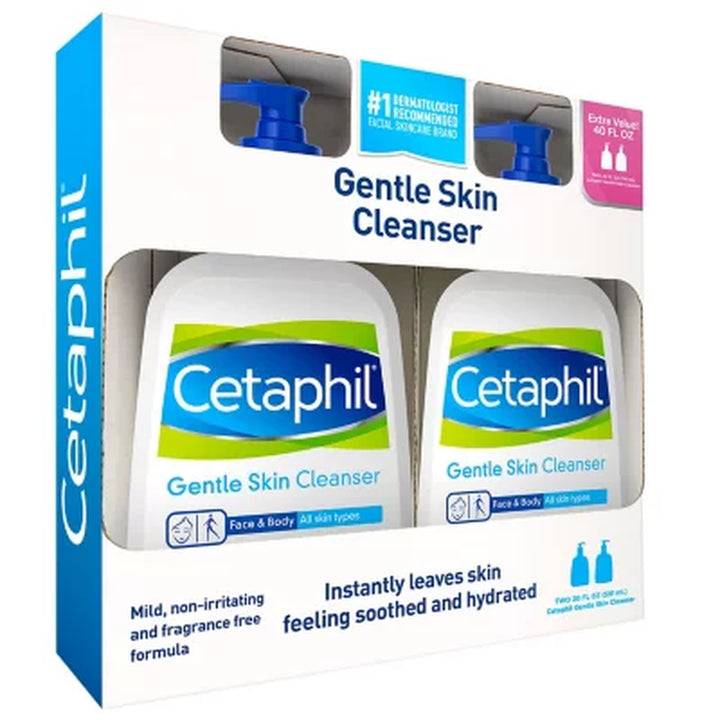 Cetaphil Gentle Skin Cleanser 20 Fl. Oz., 2 Pk.