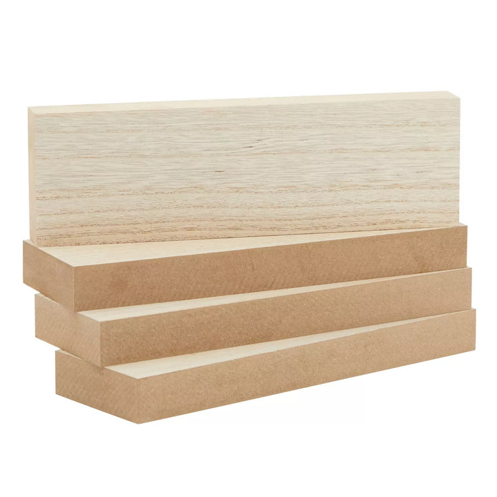 Bright Creations 4 Pack Blank Wood Boards for Crafts, Painting, Wood Carving, Unfinished 1" Thick Wooden Boards for DIY Signs, 3 X 10 In