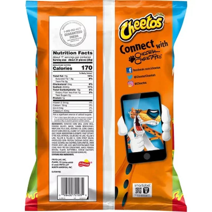 Cheetos Crunchy Cheese Flavored Snacks Flamin' Hot Limon 17.375 Oz.