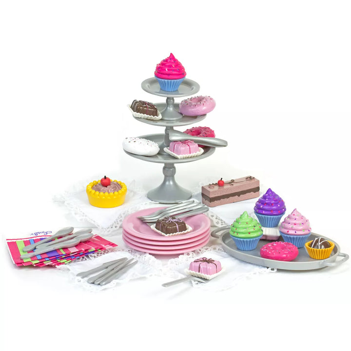 Sophia’S 47 Piece Serving Set with Desserts for 18'' Dolls, Multicolor