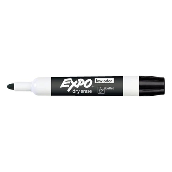 EXPO Low Odor Dry Erase Markers, Black (Bullet Tip, 12 Ct.)