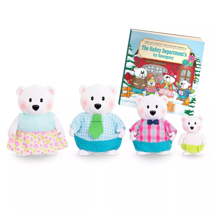 Li'L Woodzeez Miniature Animal Figurine Set - Polar Bear Family