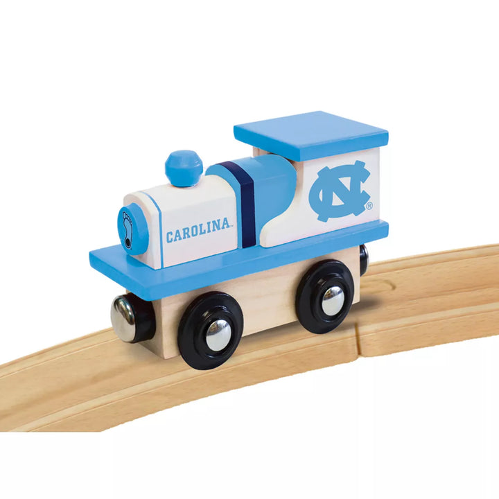 Masterpieces Officially Licensed NCAA UNC Tar Heels Wooden Toy Train Engine for Kids.