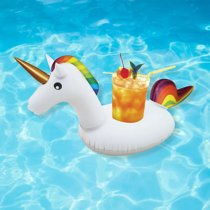 Northlight 16" Inflatable Unicorn Swimming Pool Floating Drink Holder