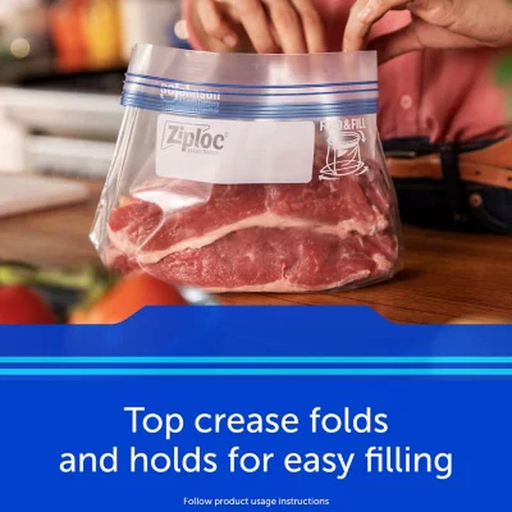 Ziploc Easy Open Tabs Freezer Quart Bags with New Stay Open Design, 216 Ct.