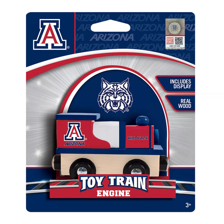 Masterpieces Officially Licensed NCAA Arizona Wildcats Wooden Toy Train Engine for Kids.