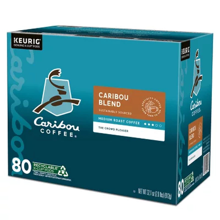 Caribou Coffee Medium Roast K-Cup Pod, Caribou Blend, 80 Ct.