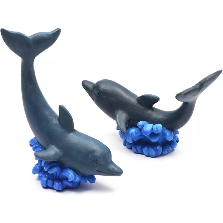 Bright Creations 2 Pack Paint Your Own Dolphin Figurine, DIY Ocean Sea Animal for Art & Craft Supplies, 3.5 X 5 Inches