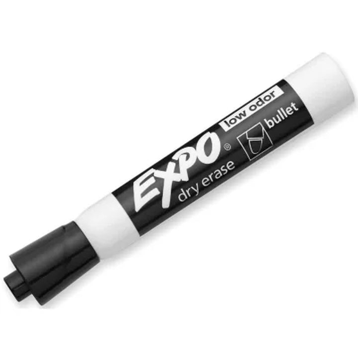 EXPO Low Odor Dry Erase Markers, Black (Bullet Tip, 12 Ct.)